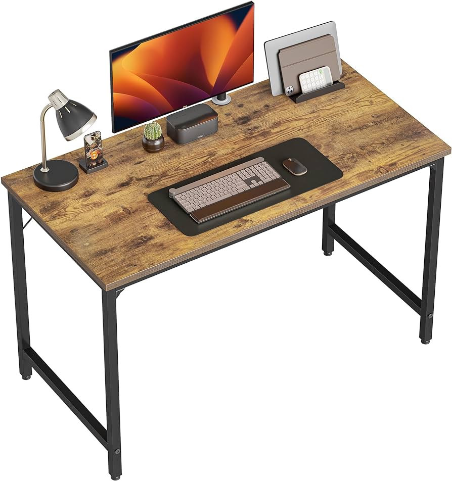 Photo 1 of CubiCubi Computer Desk, 40 inch Home Office Writing Study Desk, Small Desk, Modern Simple Style, Basic Desk, Brown