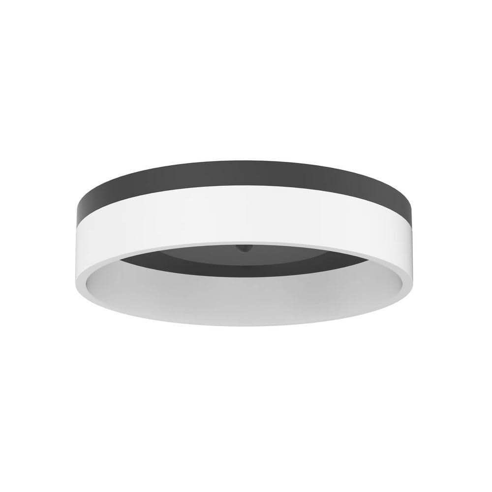 Photo 1 of Home Decorators Collection 13.80 in. Black LED Flush Mount
