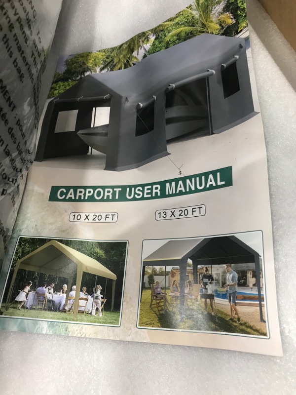 Photo 1 of **PARTS ONLY** **SEE NOTES** ADVANCE OUTDOOR 13x20 ft Garage Tent Carport -Gray
