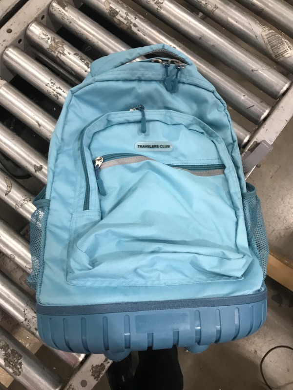 Photo 2 of Travelers Club Rolling Backpack with Shoulder Straps, Aqua, 18-Inch
