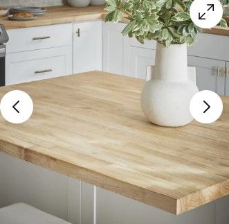 Photo 1 of 4 Ft. X 25 In. Unfinished Hevea Solid Wood Butcher Block Countertop Square Edge