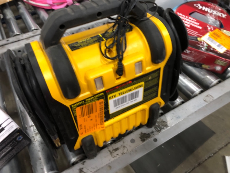 Photo 2 of DEWALT DXAEPS14 1600 Peak Battery Amp 12V Automotive Jump Starter/Power Station with 500 Watt AC Power Inverter, 120 PSI Digital Compressor, and USB Power , Yellow