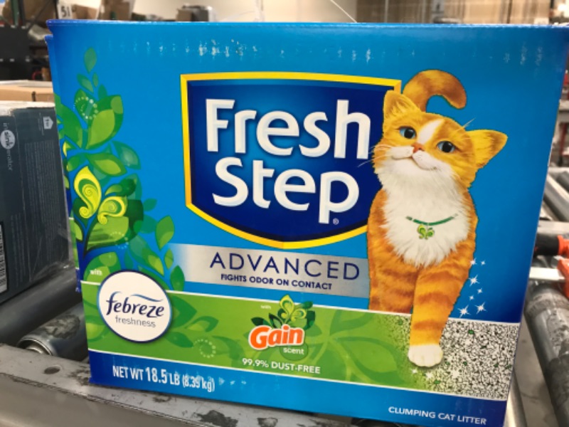 Photo 1 of Fresh Step Advanced Refreshing Gain Scented Clumping Clay Cat Litter, 18.5-lb box, 2 pack