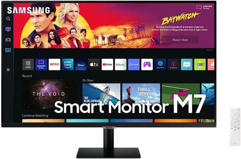 Photo 1 of SAMSUNG 32" M70B Series 4K UHD USB-C Smart Monitor & Streaming TV, 4ms, 60Hz, HDR10, Wireless Display, Gaming and IoT Hubs, Alexa Built in, LS32BM702UNXGO, 2022, Black
