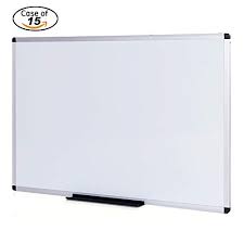 Photo 1 of DENTED BOARD**VIZ-PRO Magnetic Whiteboard/Dry Erase Board, 48 X 36 Inches, Silver Aluminium Frame
