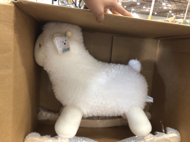 Photo 2 of Baby GUND Lamb Rocker with Wooden Base Plush Stuffed Animal Nursery, Cream, 21.5"