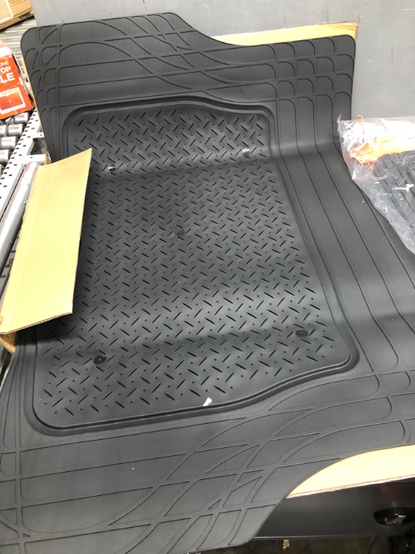 Photo 2 of Motor Trend FlexTough Performance All Weather Rubber Car Floor Mats with Cargo Liner (Black) & 923-BK Black FlexTough Contour Liners-Deep Dish Heavy Duty Rubber Floor Mats for Car SUV Truck & Van