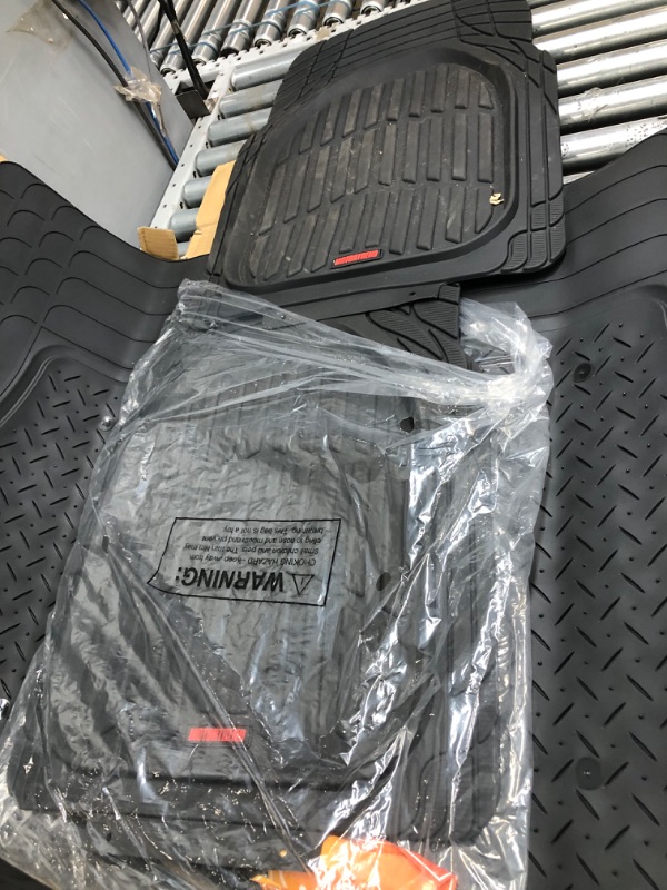 Photo 3 of Motor Trend FlexTough Performance All Weather Rubber Car Floor Mats with Cargo Liner (Black) & 923-BK Black FlexTough Contour Liners-Deep Dish Heavy Duty Rubber Floor Mats for Car SUV Truck & Van