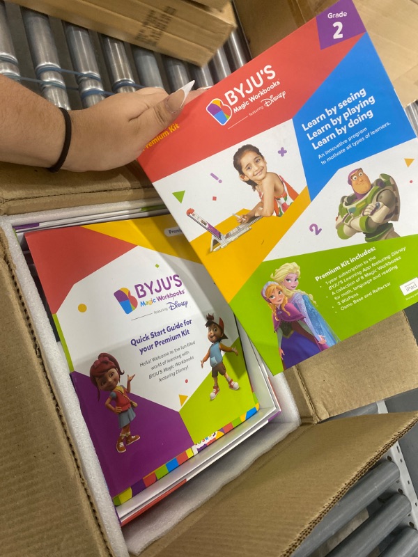 Photo 2 of BYJU’S Learning Kits: Disney, 2nd Grade Premium Edition (App + 8 Workbooks) Ages 6-8, Featuring Disney & Pixar Characters - Learn Grammar, Multiplication/Division & Writing - Osmo iPad Base Included iPad 2nd Grade