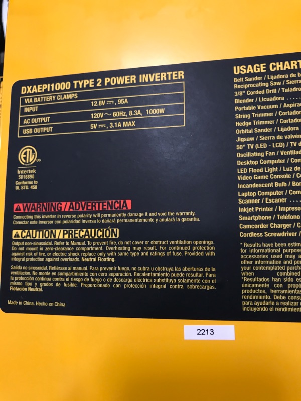 Photo 1 of 1000-Watt Portable Car Power Inverter with Triple USB Ports
