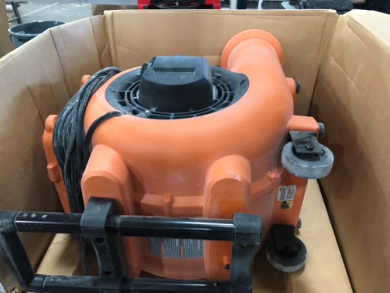Photo 3 of 1625 CFM 3-Speed Portable Blower Fan Air Mover with Collapsible Handle and Rear Wheels for Water Damage Restoration
