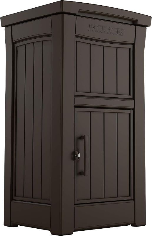 Photo 1 of 
Keter Delivery Box for Porch with Lockable Secure Storage Compartment to Keep Packages Safe, One Size, Brown