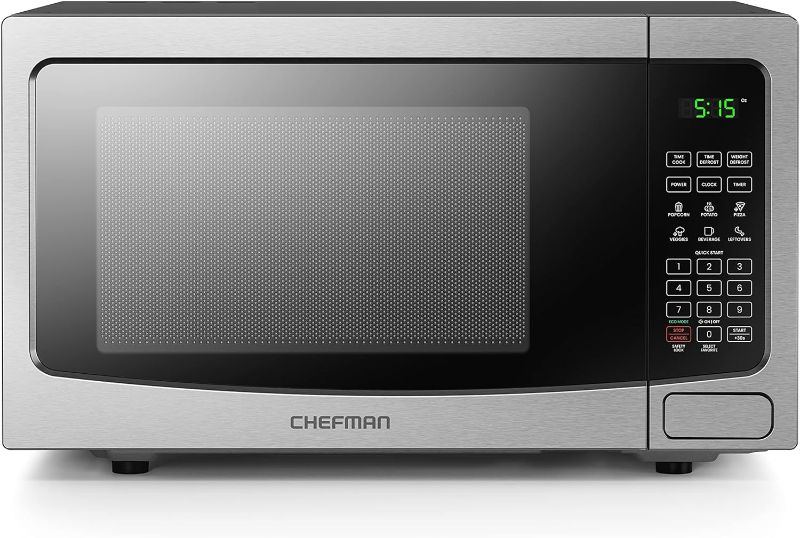 Photo 1 of 
Chefman Countertop Microwave Oven 1.1 Cu. Ft. Digital Stainless Steel Microwave 1000 Watts with 6 Auto Menus, 10 Power Levels, Eco Mode, Memory, Mute...
Size:1.1 Cu. Ft