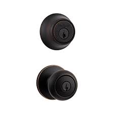 Photo 1 of 
Kwikset 690 Cove Entry Knob and Single Cylinder Deadbolt Combo Pack in Venetian Bronze
