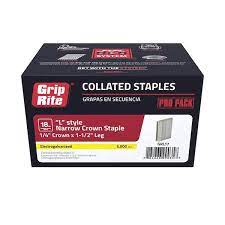 Photo 1 of 1/4 in. x 1-1/2 in. 18-Gauge Electro Galvanized Narrow Crown L Style (5000 per Box)