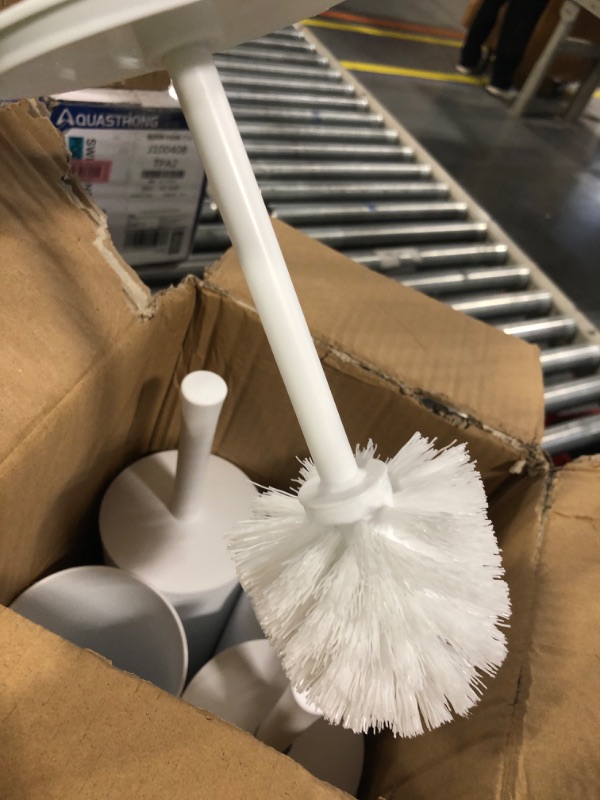 Photo 4 of AmazonCommercial Toilet Brush and Holder Set - 4-pack, White