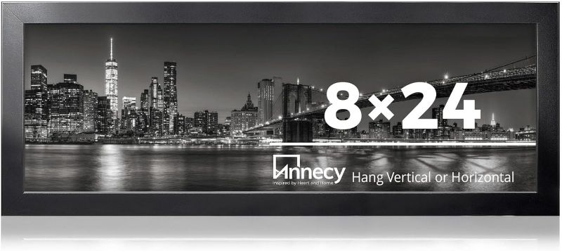 Photo 1 of Annecy 8x24 Picture Frame Black?1 Pack?, Panoramic Picture Frame for Wall Decoration, Classic Black Minimalist Style Suitable for Decorating Houses, Offices, Hotels