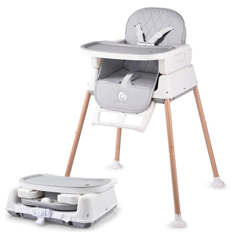 Photo 1 of 3 in 1 Baby High Chair, Bellababy Adjustable Convertible Chairs for Babies and Toddlers, Compact/Light Weight/Portable/Easy to Clean
