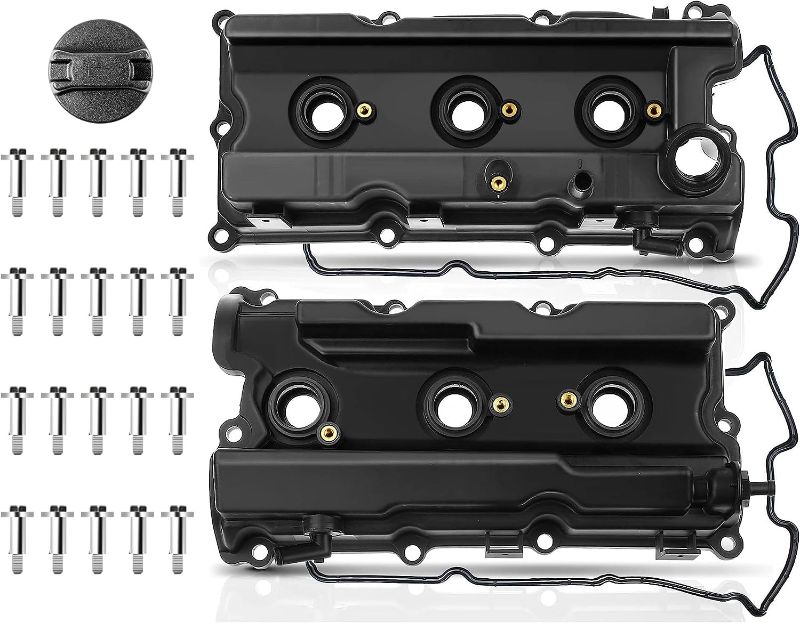 Photo 1 of A-Premium Pair [2] Left Right Engine Valve Covers, with Gasket & Oil Filler Cap, Compatible with 2005-2019 Nissan - Frontier, Pathfinder, Xterra, NV1500, NV2500, NV3500 - V6 4.0L VQ40DE