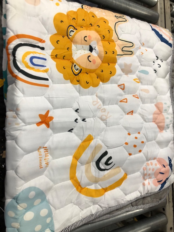 Photo 1 of Entserk Baby Play Mat,50x50 Play Mat for Playpen, Cotton One-Piece Crawling Mat, Non-Slip Cushioned Baby Playpen Mat for Playing, Baby Playmat Floor Mat for Infants, Babies, Toddlers