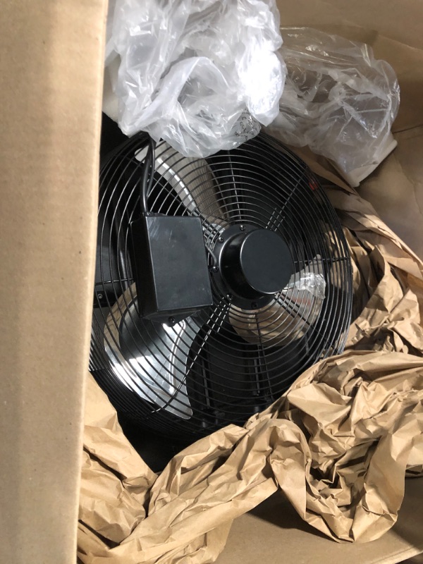Photo 1 of VEVOR Shutter Exhaust Fan, 16'' with Temperature Humidity Controller, EC-motor, 2650 CFM, 10-Speed Adjustable Wall Mount Attic Fan, Ventilation and Cooling for Greenhouses, Garages, Sheds, ETL Listed 16"