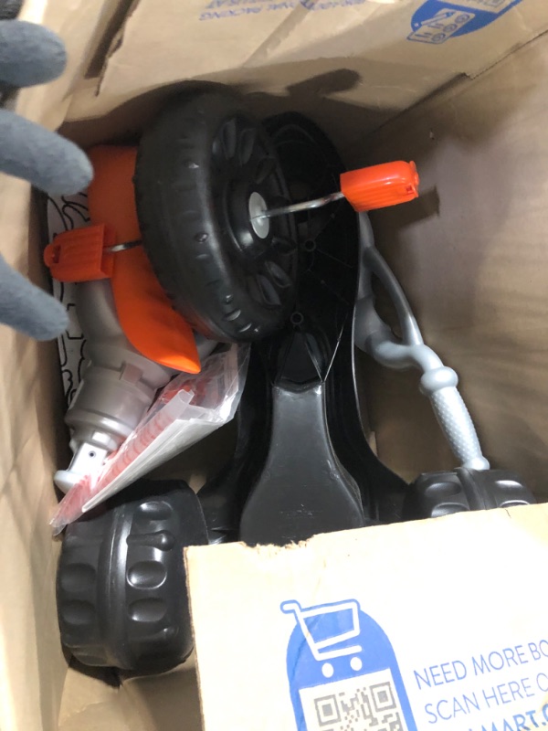 Photo 2 of Fisher-Price Harley-Davidson Tricycle with Handlebar Grips and Storage Area, Multi-Terrain Tires, Tough Trike [Amazon Exclusive]