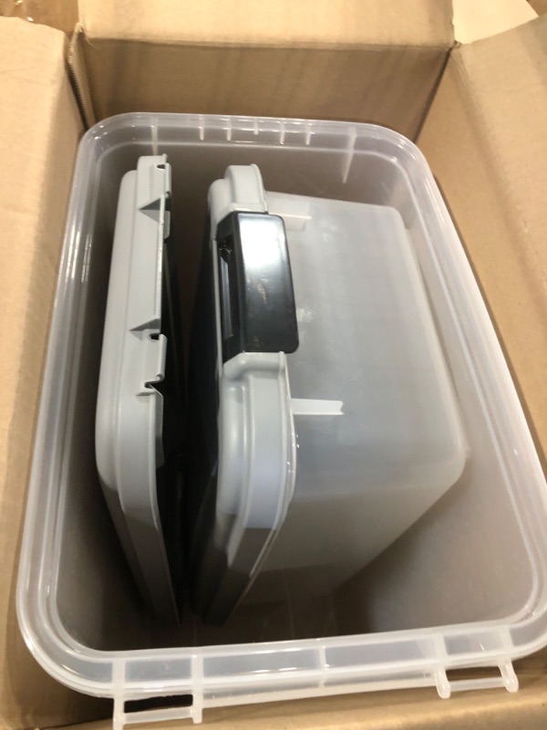 Photo 1 of Amazon Basics 3-Piece Airtight Dog Food Storage Container Combo with Scoop - 33 QT and 12 QT 33 QT + 12 QT