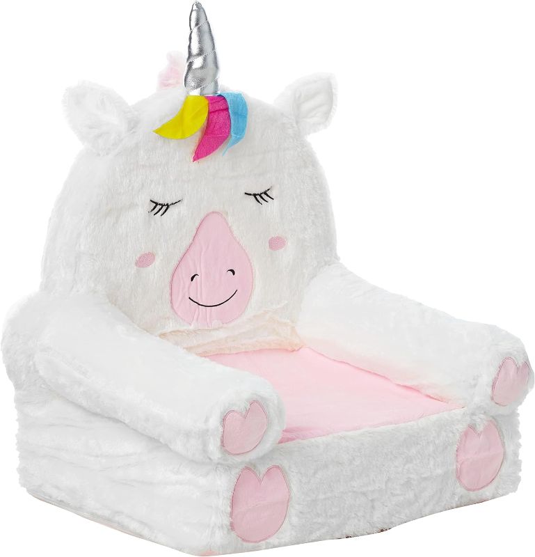 Photo 1 of Amazon Basics Children's Plush Chair, Unicorn, Medium, Multicolor