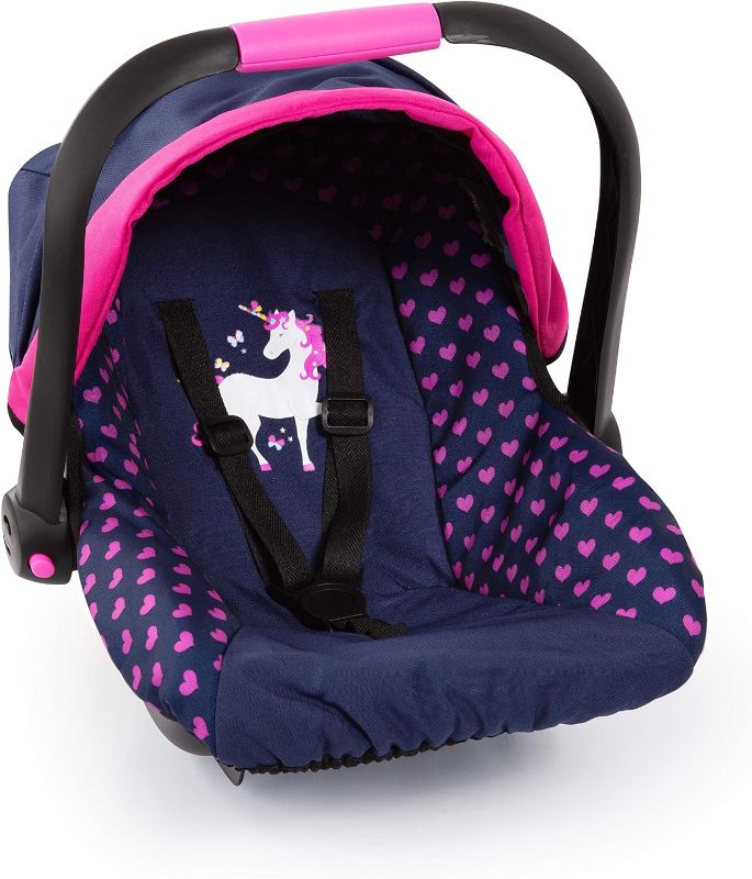 Photo 1 of Bayer Design Baby Doll Deluxe Car Seat with Canopy- Blue and Pink