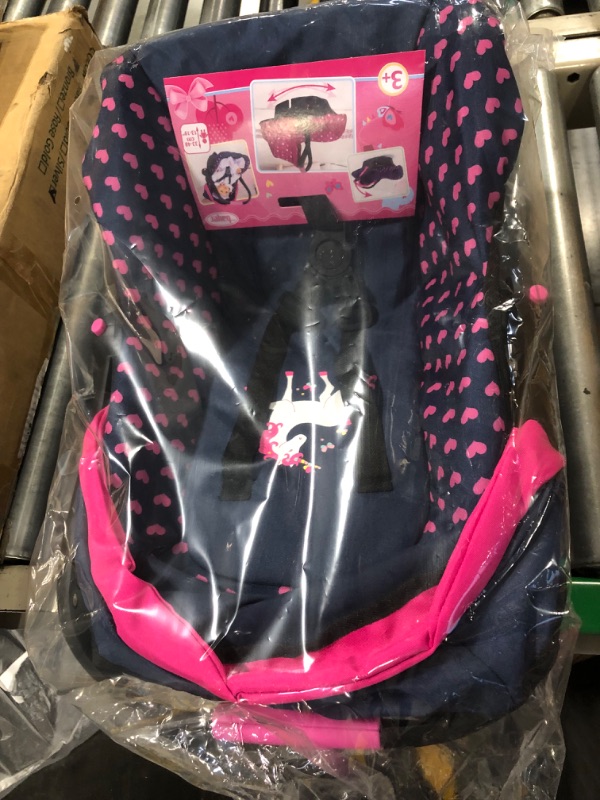 Photo 1 of Bayer Design Baby Doll Deluxe Car Seat with Canopy- Blue and Pink
