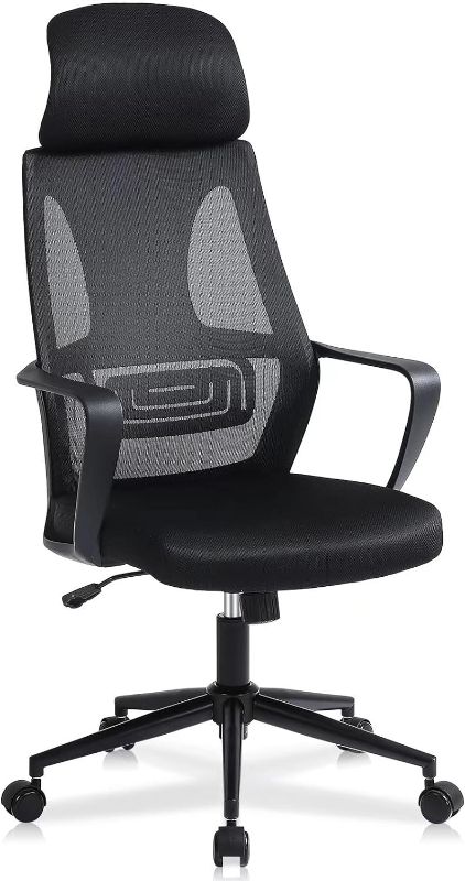 Photo 1 of Nusetx Ergonomic Office Desk Chair - High-Back Adjustable Height Computer Chair with Lumbar Support, Armrests, Headrest, and Reclining Function, Swivel Executive Task Chair, Black