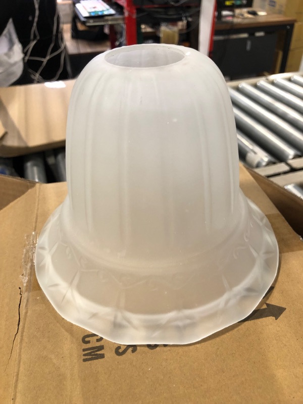 Photo 3 of Beaupretty Vintage Lamp Shade Frosted Glass Shade Bell Shape Glass Lamp Shade Replacement Glass Light Cover Light Fixture Shade for Sconce Pendant Light Chandelier Floor Lamp Shade