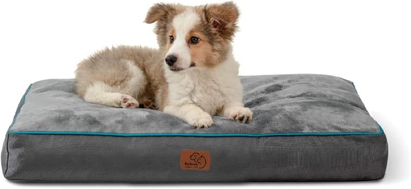 Photo 1 of Bedsure Waterproof Dog Pillows for Meidum Dogs - Up to 50lbs Medium Dog Bed with Removable Washable Cover, Pet Bed Mat Pillows, Grey