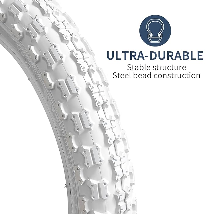 Photo 1 of 1-12.5" Kid Bike Tires 12 ½ X 2 ¼ (62-203) and 12.5" Tubes Schrader Valve with 2 Rim Strips Compatible with 12.5 x 2.25 12 1/2 x2 1/4 Bike Tires and Tubes (White)