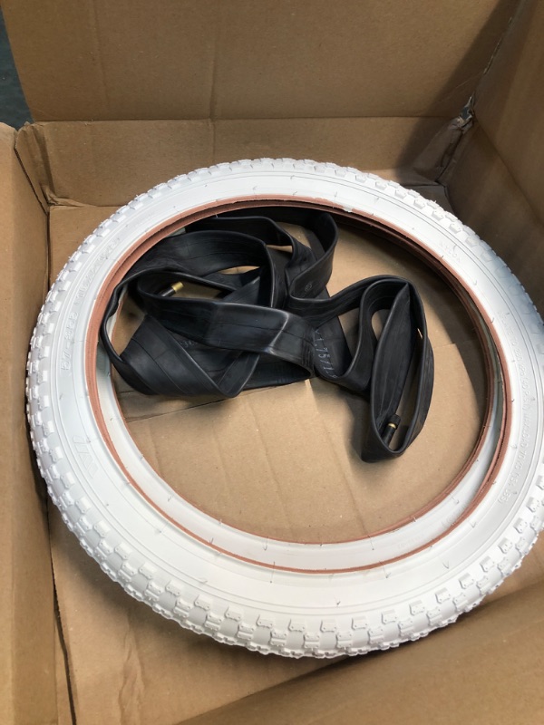 Photo 3 of 1-12.5" Kid Bike Tires 12 ½ X 2 ¼ (62-203) and 12.5" Tubes Schrader Valve with 2 Rim Strips Compatible with 12.5 x 2.25 12 1/2 x2 1/4 Bike Tires and Tubes (White)