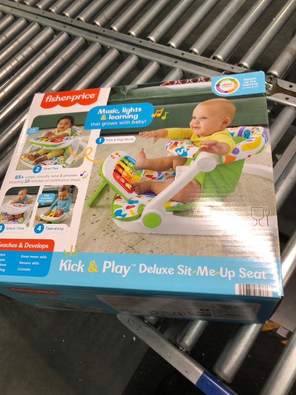 Photo 2 of Fisher-Price Portable Baby Chair, Deluxe Sit-Me-Up Seat with Kick & Play Piano Learning-Toy and Snack Tray for Babies and Toddlers