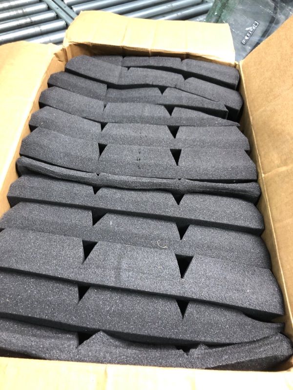 Photo 3 of 12 Pack Black 2'' X 12" X 12"Acoustic Foam Panels, Mushroom Studio Wedge Tiles, Sound Panels Sound Proof Foam Panels Sound Proofing Padding For Wall (12Pack, Black)