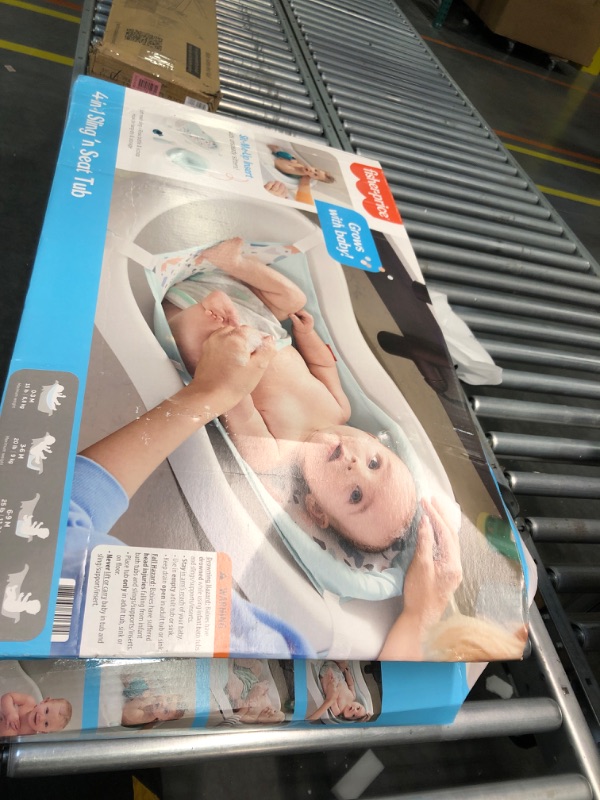 Photo 2 of Fisher-Price 4-In-1 Sling 'N Seat Bath Tub, Pacific Pebble, Baby To Toddler Convertible Tub With Seat And Toys