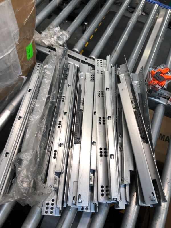 Photo 1 of 6 Pair Undermount Drawer Slides Heavy Duty, Silver Soft Close Full Extension Concealed Kitchen Drawer Slides 18 Inch, Rear Mounting Bracket Included, 85 lb Load Capacity