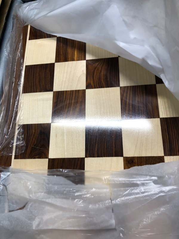 Photo 4 of A&A 18.875" Professional Wooden Tournament Chess Board / Mahogany & Maple Inlaid / 2.0" Squares w/o Notation 18.875" / 48cm Mahogany & Maple Inlaid - W/O Notation