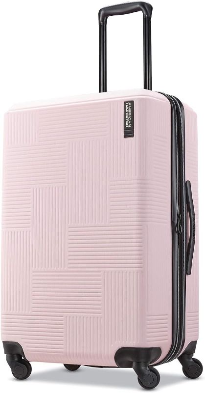 Photo 1 of American Tourister Stratum XLT Expandable Hardside Luggage with Spinner Wheels, Pink Blush, Carry-On 21 Inch