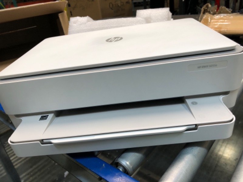Photo 1 of HP Envy 6055e Wireless Color All-in-One Printer (Renewed), white