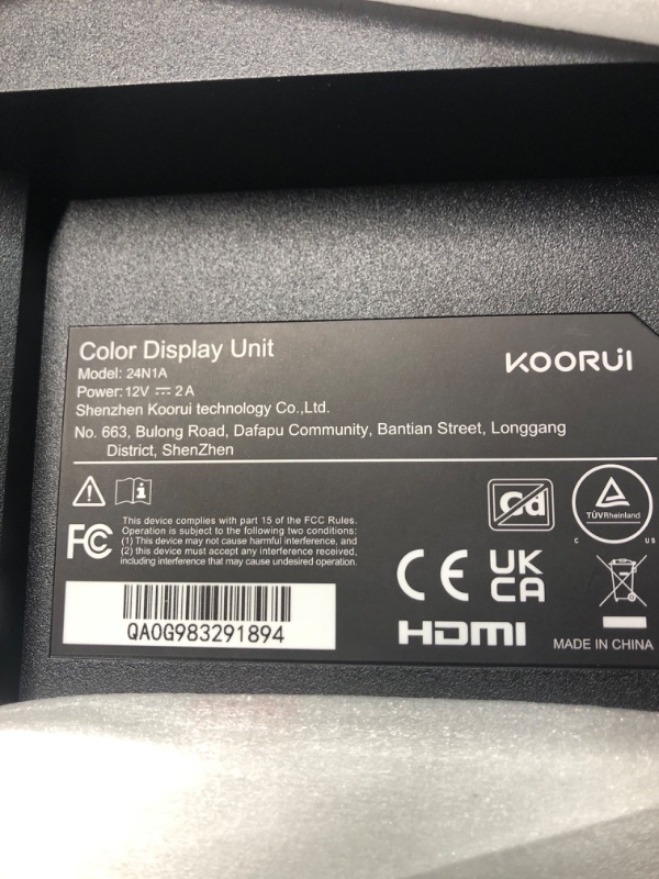 Photo 5 of KOORUI 24 Inch Computer Monitor Full HD 1920 x 1080p VA Display 75Hz 3000:1 Contrast Ratio with HDMI, VGA, Frameless, 75 x 75 mm VESA Mountable, Ergonomic Tilt, Black