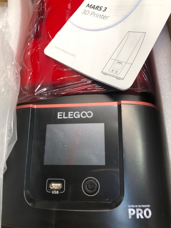 Photo 1 of ELEGOO Mars 3 Pro Resin 3D Printer with 6.66 inch 4K Monochrome LCD Screen Odor Reduction Function Fast Printing and High Accuracy 143mm x 89mm x 175mm Large Printing Size