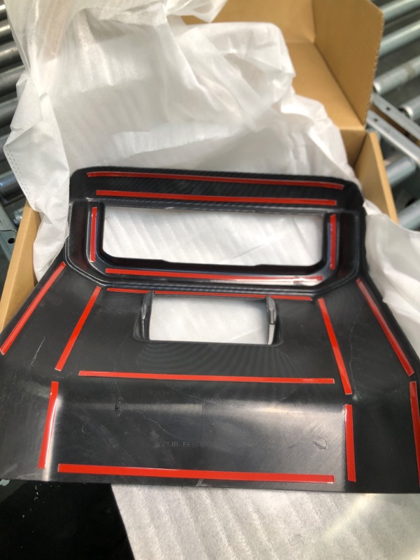 Photo 1 of Carbon Fiber Rear Armrest Box A/C Air Conditioning Outlet Vent Trim fit for Ford F150 2021+