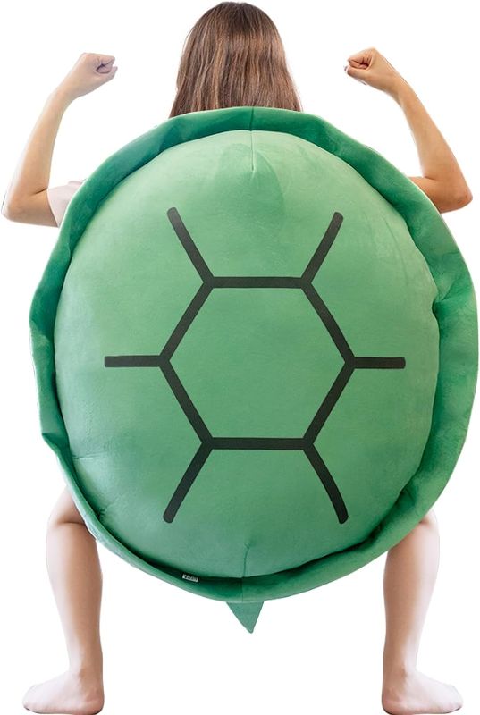 Photo 1 of 40 Inch Wearable Turtle Shell Pillows Toy Tortoise Shell Stuffed Animal Turtle Plush Cushion Toy Dress Up Gifts for Adult