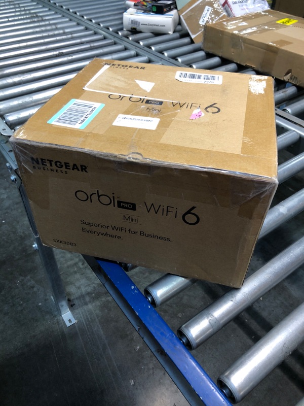 Photo 1 of NETGEAR Orbi Pro WiFi 6 Mini Mesh System (SXK30B3) | Router with 2 Satellite Extenders for Business or Home | VLAN, QoS | Coverage up to 6,000 sq. ft., 40 Devices | AX1800 802.11 AX (up to 1.8Gbps) 3-Pack AX1800