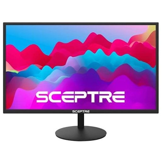 Photo 1 of Sceptre E275W-19203R 27 inch1080P LED Monitor 99% sRGB 2X HDMI VGA Build-in Speakers, Machine Black & 27-Inch FHD LED Gaming Monitor 75Hz 2X HDMI VGA Build-in Speakers, Ultra Slim Metal Black 27" 75Hz Monitor + Monitor Ultra Slim Metal Black