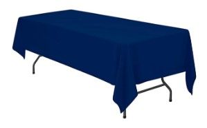 Photo 1 of  Navy Blue Tablecloths for Rectangle Tables  Rectangular  Linen Polyester Fabric Washable Long Clothes for Wedding Reception Banquet Party Buffet Restaurant Navy Blue 