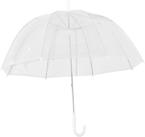 Photo 1 of  Bubble Umbrellas for Rain & Windproof - Adult Large 2 Person PARTIAL Transparent Umbrella - Wedding, Prom & More.